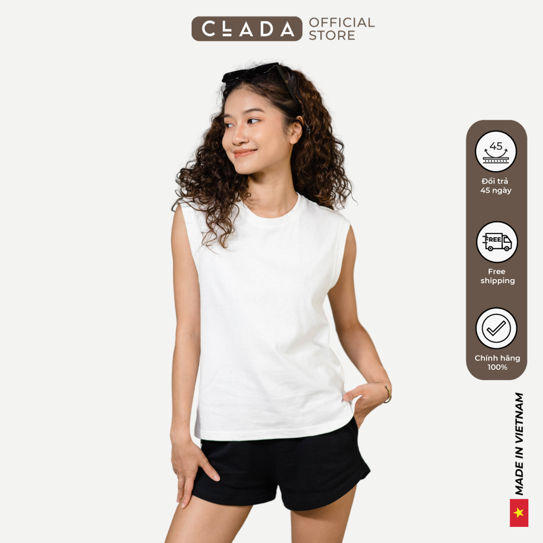Áo tanktop nữ thương hiệu clada - trắng - al008