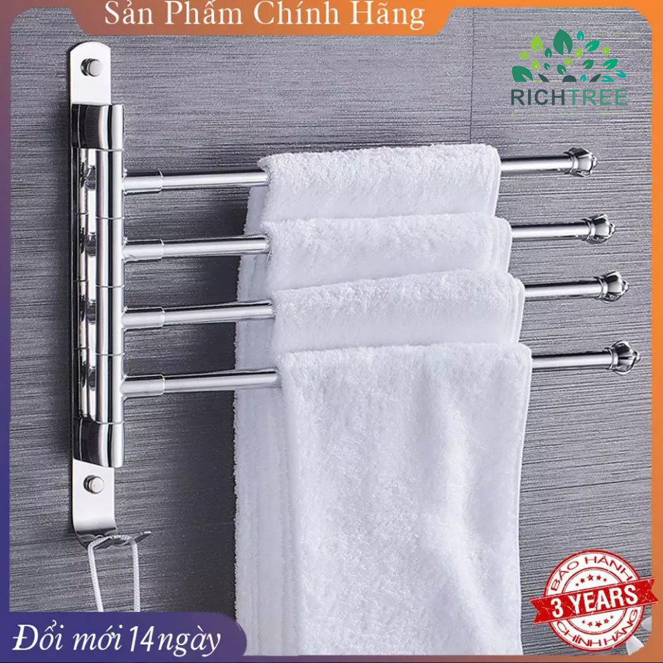 [Bắt vít inox 100%]Thanh treo khăn tắm gấp gọn và di động RICHTREE -xoay 180 độ, sang trọng tiết kiệm diện tích, bắt vít cực chắc chịu trọng lực 40kg