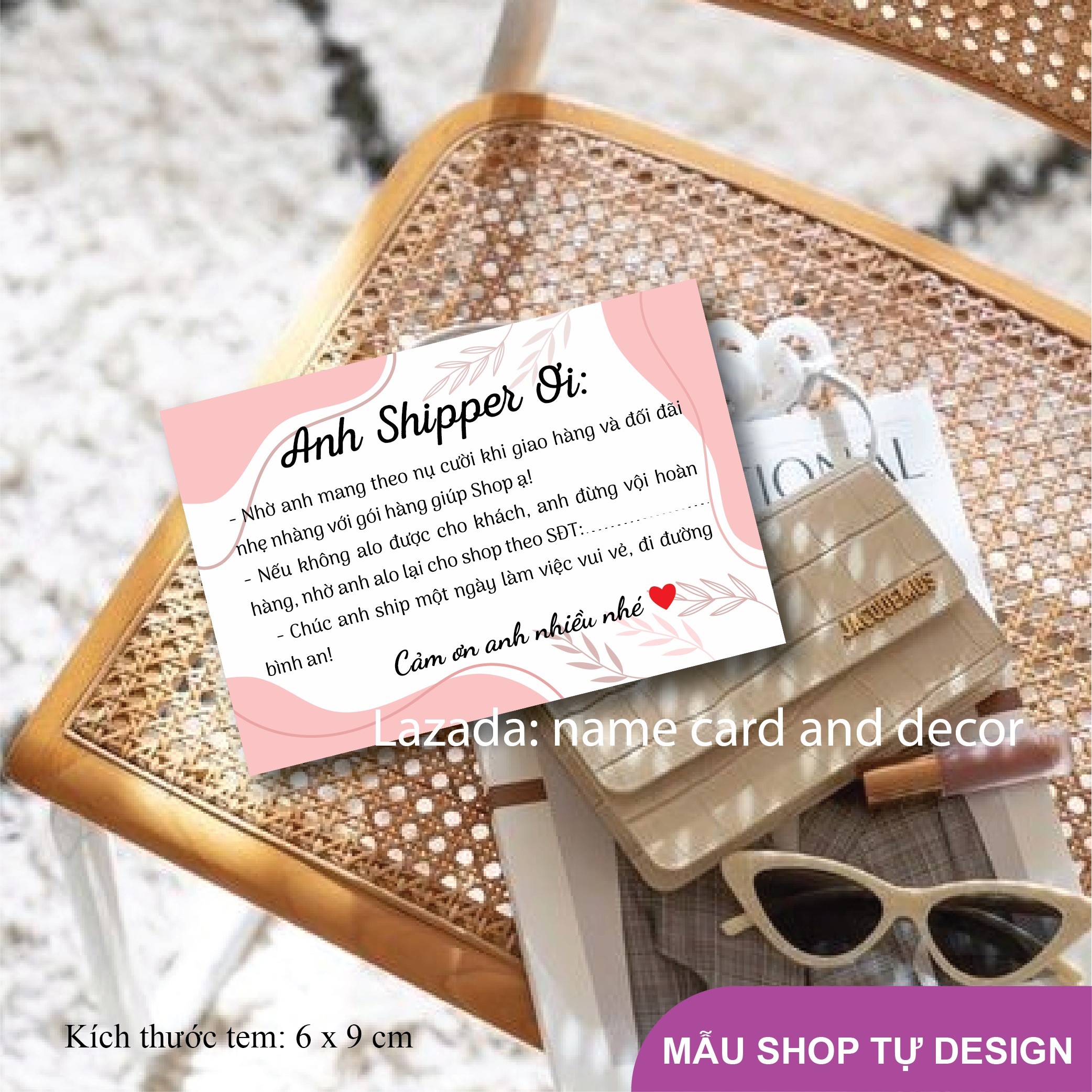 Tem decal dán cảm ơn anh shipper, tem niêm phong dán ngoài vỏ hộp dành cho shop bán hàng