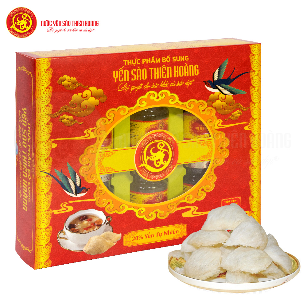 5 hộp yến sào 20% tự nhiên Thiên Hoàng tặng 5 túi giấy