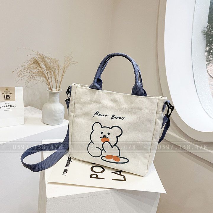 Túi tote đeo chéo nữ, thiết kế basic, chất liệu chắc chắn, hàng xuất chất lượng