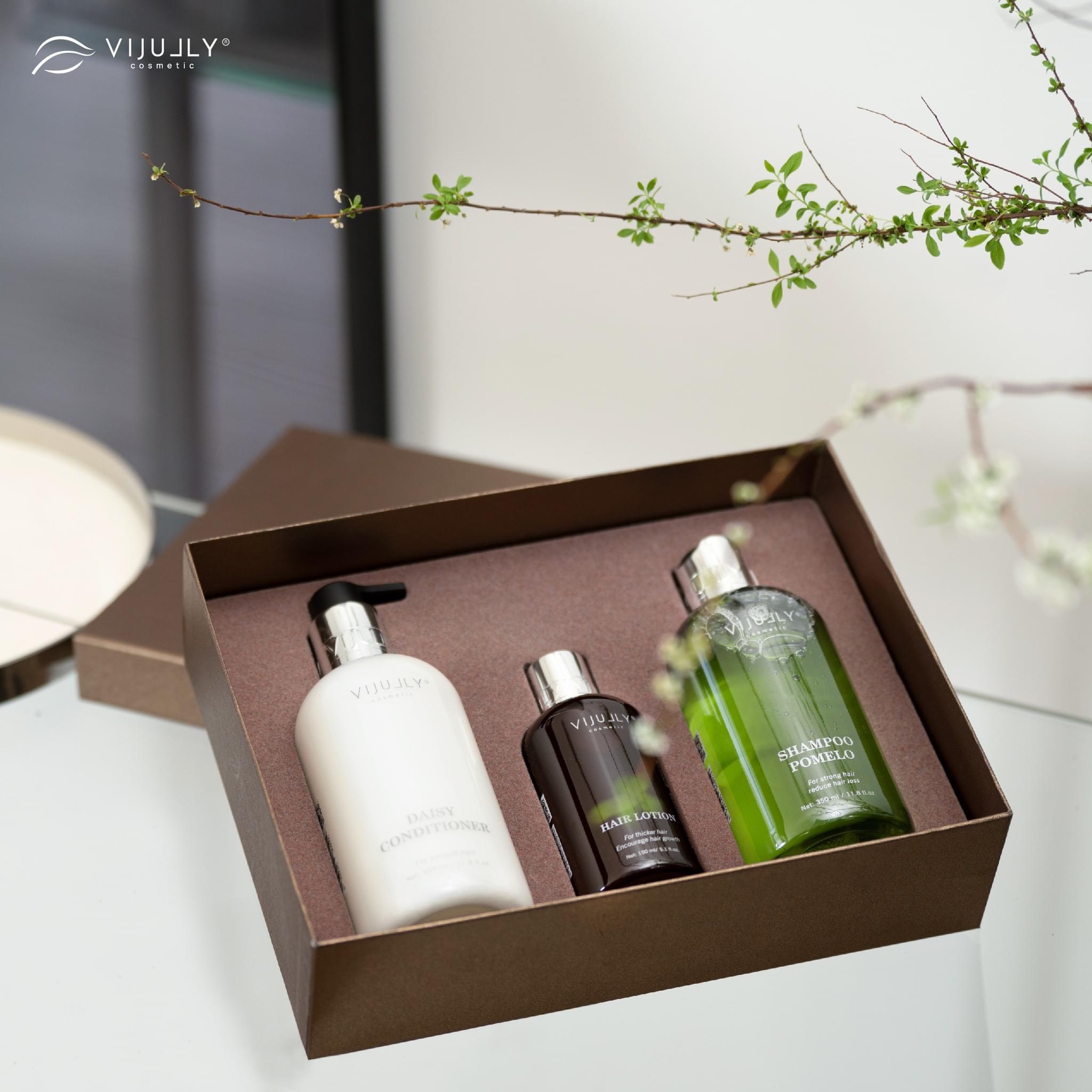 Combo dầu gội, xả, xịt dưỡng toc kich thich mọc toc vi jully