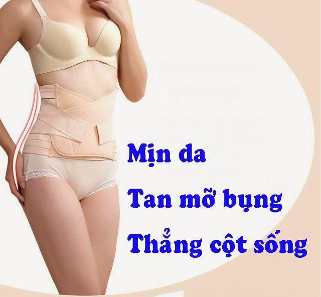 Đai nịt bụng giảm mở làm thon eo Hàn Quốc 2 lớp cotton