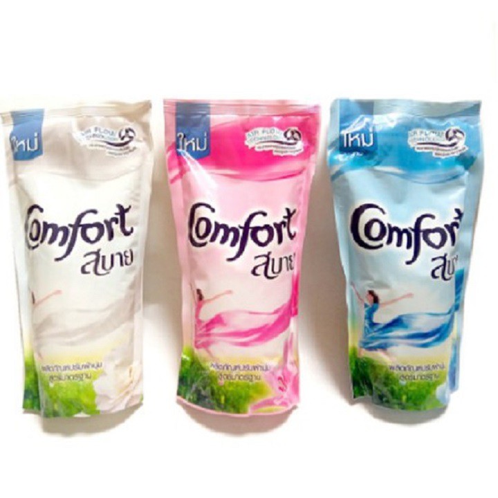 Siêu Rẻ  【Mẫu Mới】Nước Xả Vải Comfort Thái Lan 580Ml - TRẮNG HOA SỨ