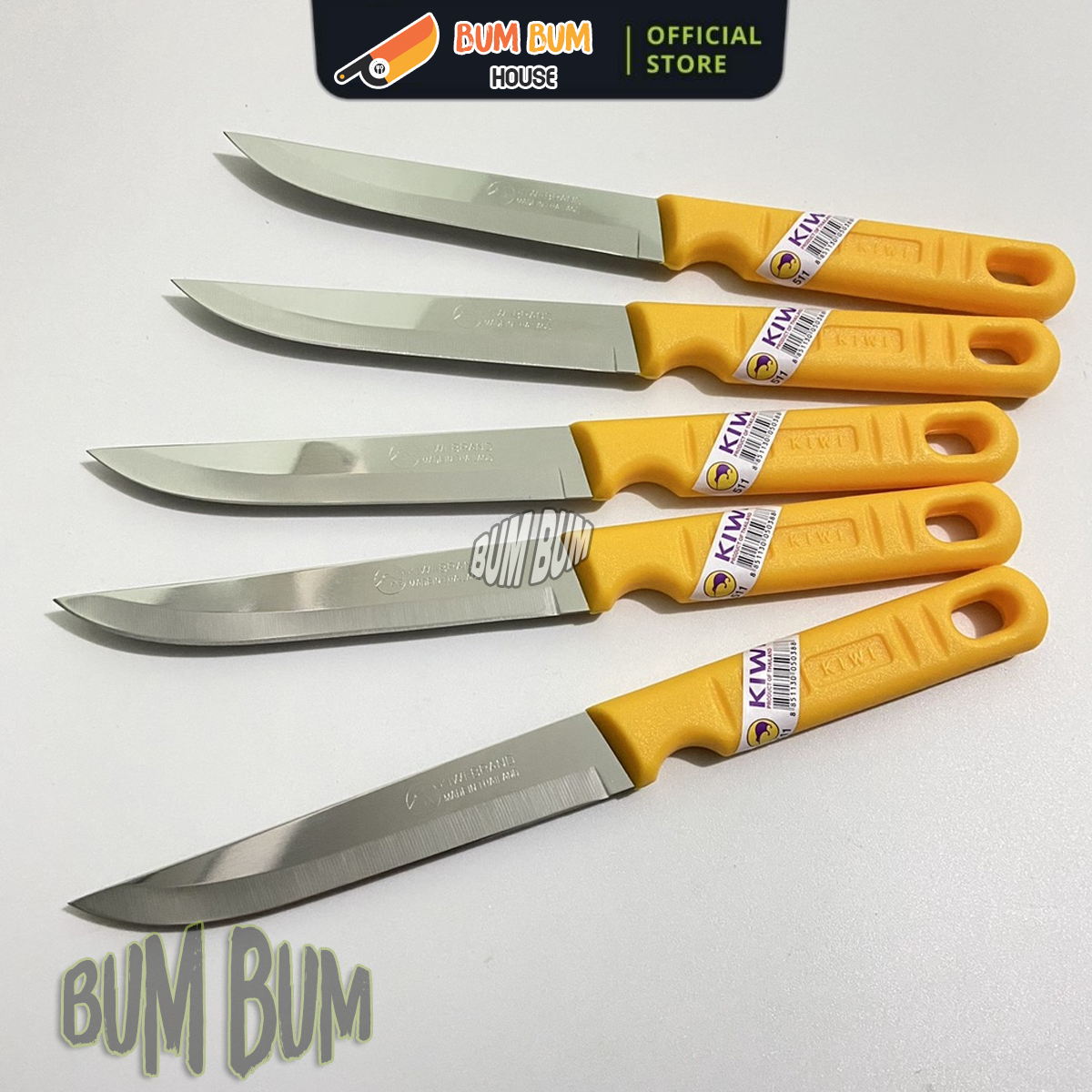 Combo 12 cây dao bếp nhật bản cán vàng mũi nhọn 511 chất liệu inox, dao gọt trái cây japan rau quả nhà bếp siêu bén giá rẻ, dao gọt thái lan kiwi