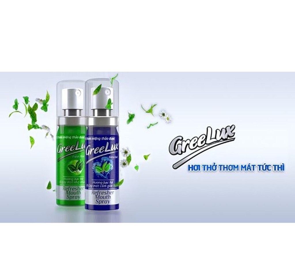 Xịt thơm miệng greelux extra cool thảo dược 12ml của dược phẩm hoa linh
