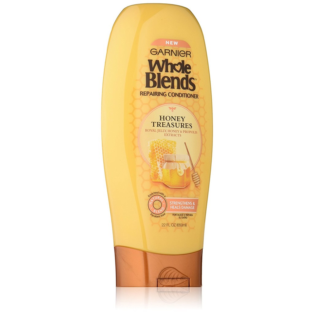 Dầu xả chiết xuất mật ong cho tóc hư tổn Garnier Hair Care Whole Blends Repairing Honey Treasures Conditioner 370ml/500ml/650ml