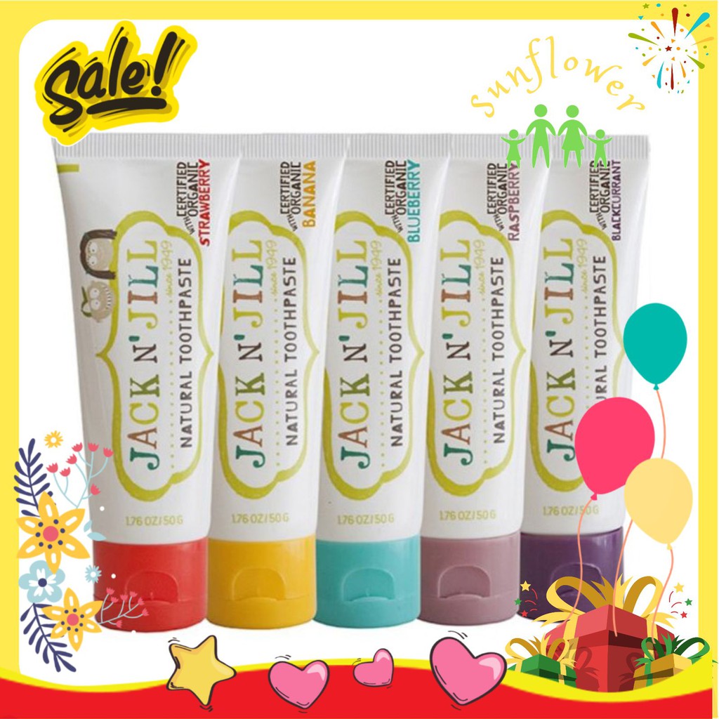 Kem đánh răng hữu cơ Jack N’ Jill 50g của Úc cho trẻ em - Shop Sunflower