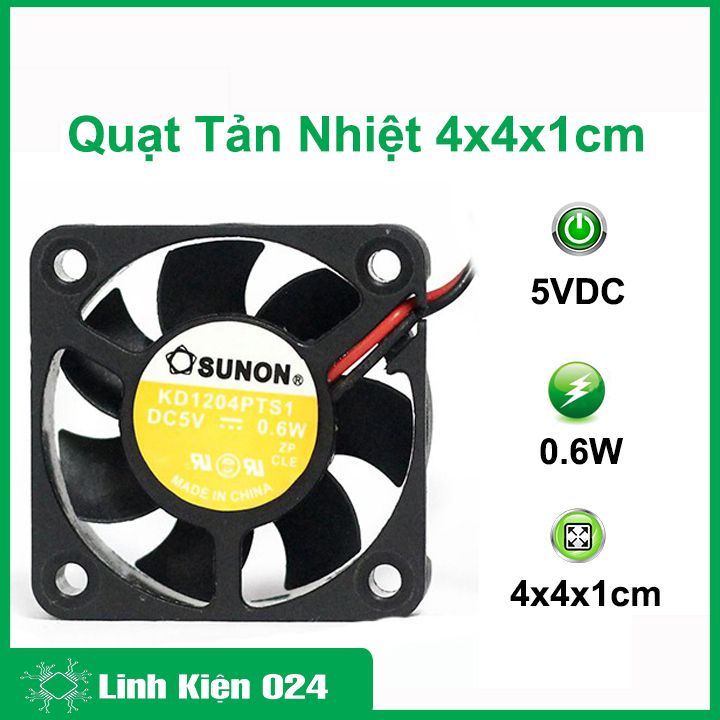 Quạt tản nhiệt sunon 5v 0.6w kích thước 4x4x1cm làm mát, tản nhiệt máy