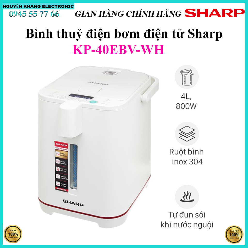 Bình thủy điện sharp kp-40ebv-wh 4 lít