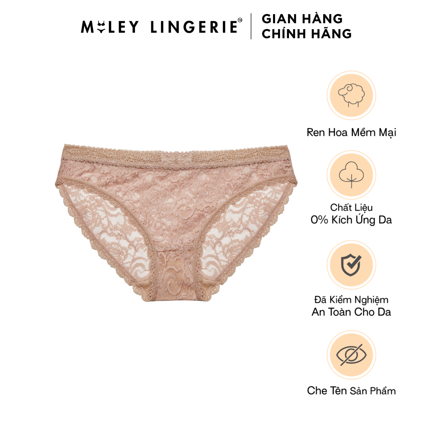 [SALE SINH NHẬT] Quần Lót Ren Hoa Mềm Mại Thoáng Khí Màu Da MILEY LINGERIE