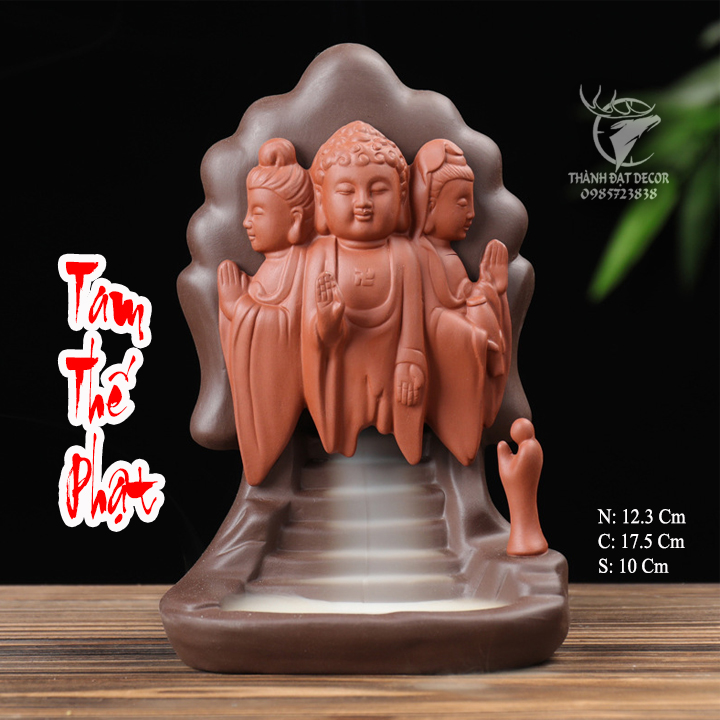Tháp khói trầm hương phật thủ ấn, vật phẩm phong thủy, phụ kiện làm thơm phòng