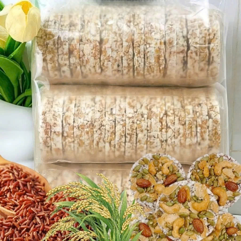 Bánh Gạo Lứt Nguyên Vị 500gr [Thơm ngon từ Gạo Mới] Bánh phù hợp cho người ăn chế độ Healthy