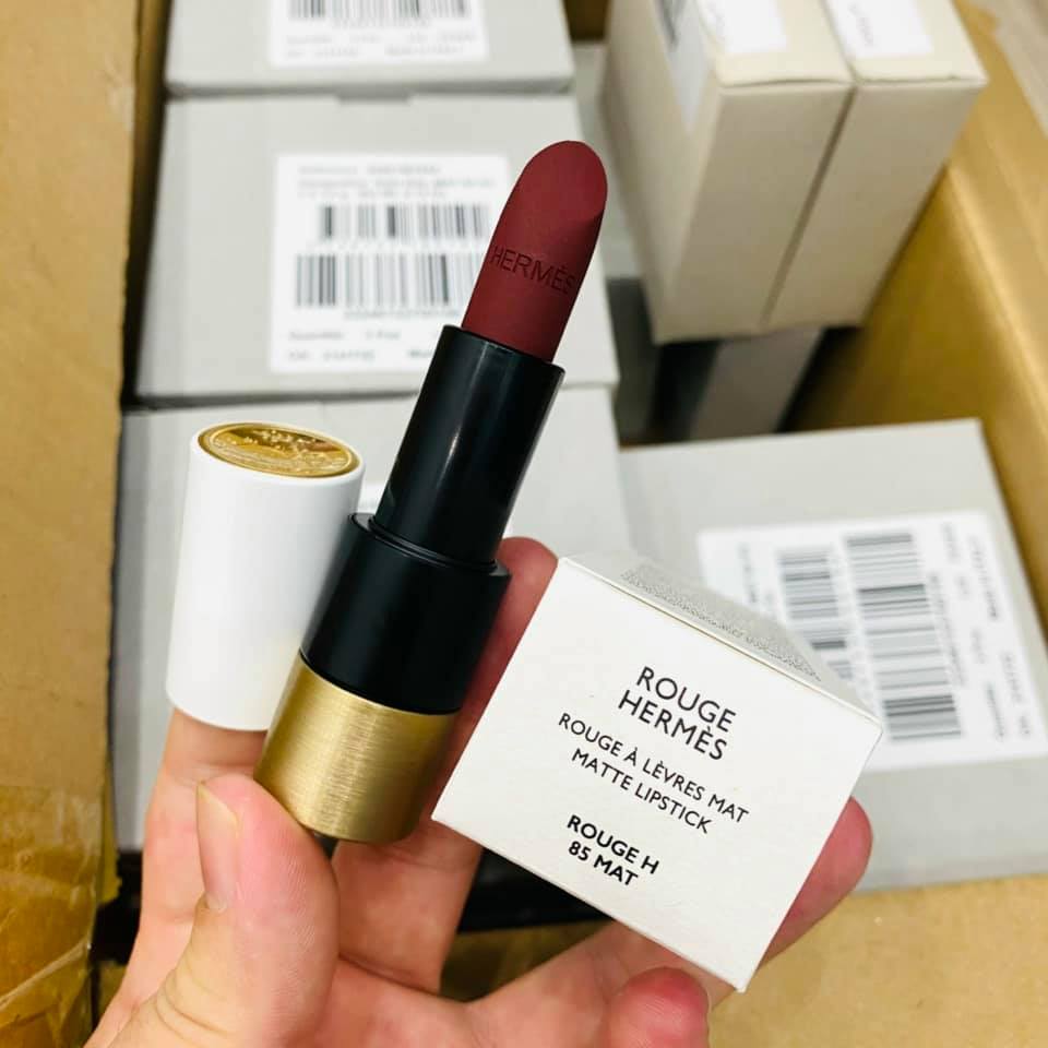 Sẵn - son hermes rouge h 85 matte - hm85 đỏ rượu vang