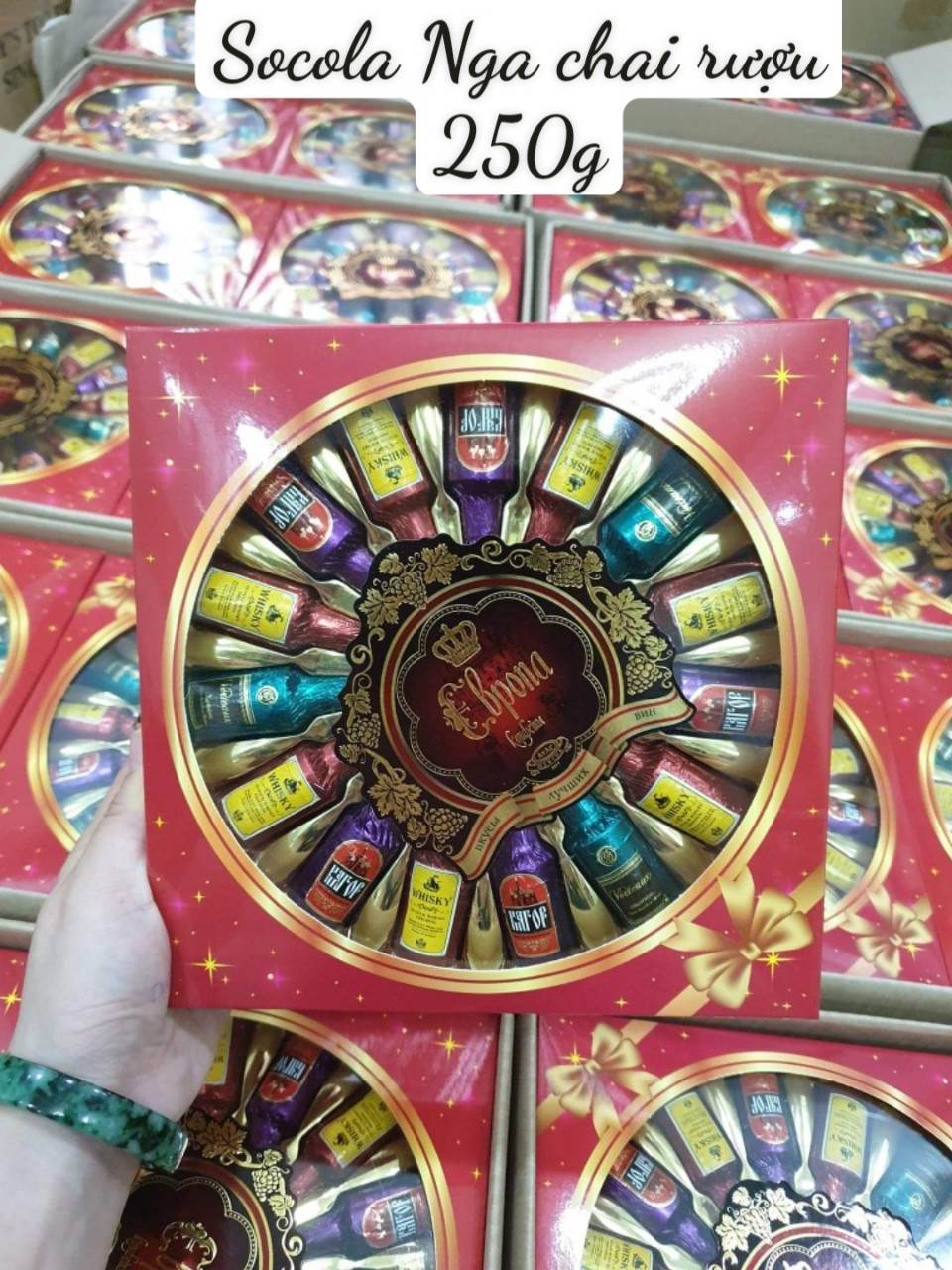 Socola hình chai rượu ebpona - socola nga 250g