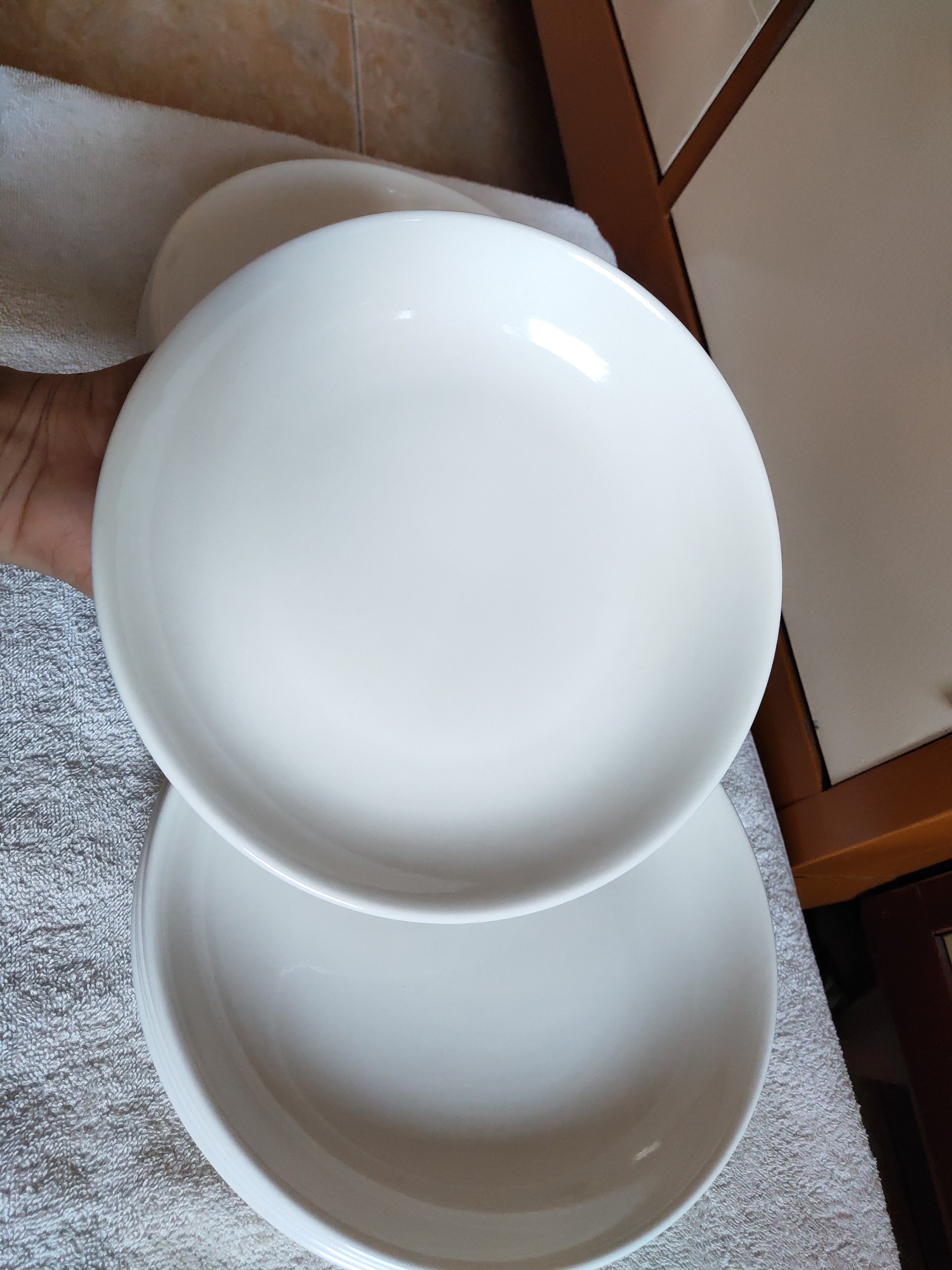 Bộ 6 đĩa sứ trắng dày dặn đường kính 20cm