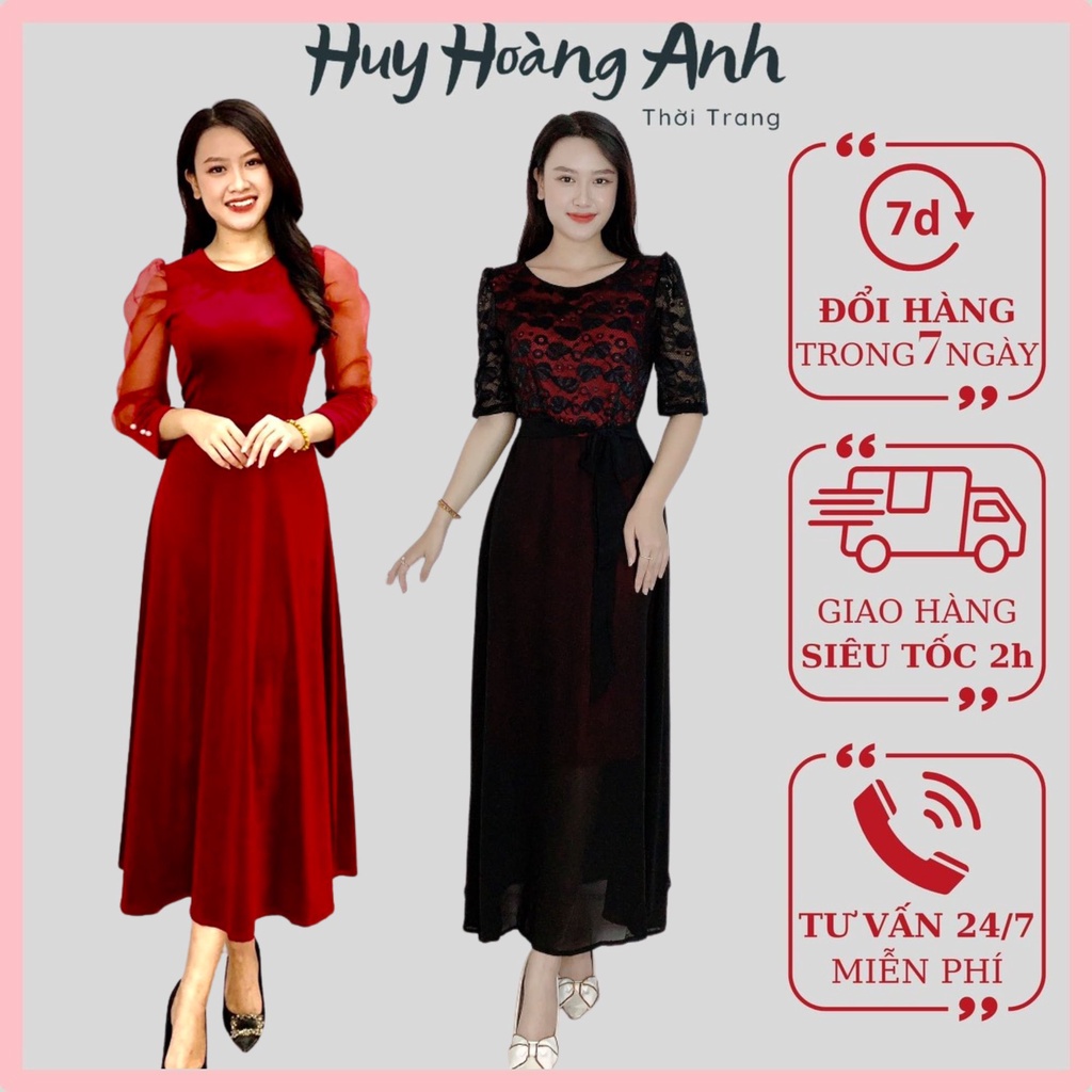 Đầm trung niên sang trọng cao cấp đẹp,váy nữ cho mẹ lụa dự tiệc công sở nx