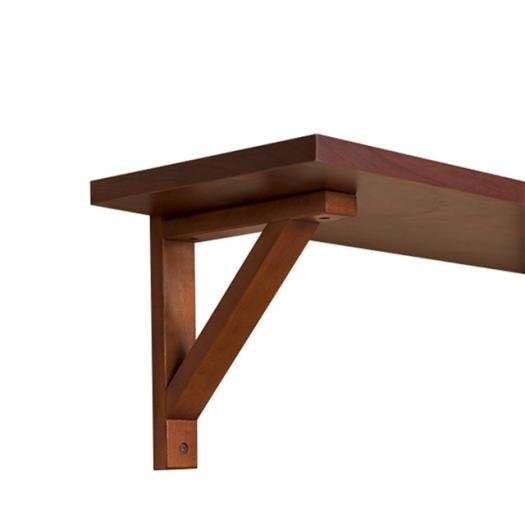 Giá đỡ kệ gỗ treo tường, eke gỗ chữ L màu nâu rustic gỗ gụ xịn đẹp