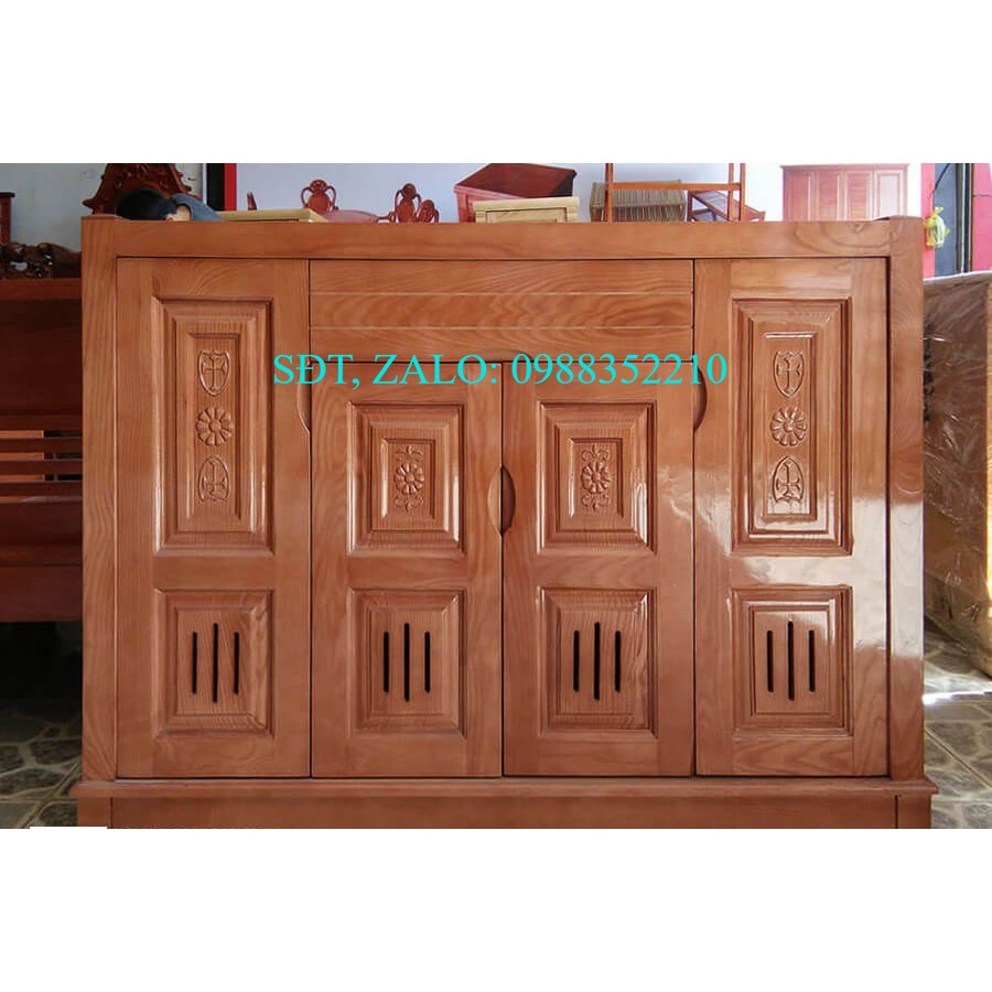 Tủ giầy gỗ xoan 4 cánh