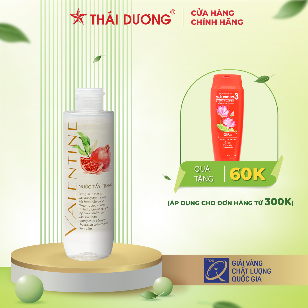 Nước tẩy trang Valentine 250ml - Sao Thái Dương