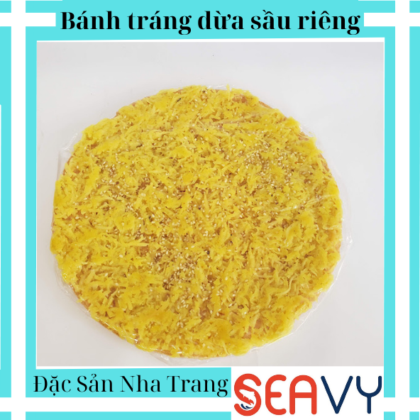 [FREE SHIP]🥥🌽 Bánh tráng dừa non vị sầu riêng, hút chân không, gói 220 gram 🥥🌽[SEAVY NHA TRANG]