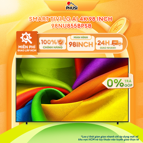 Smart tivi lg ai 4k 98 inch 98nu855bpsb - giao tỉnh một số khu vực