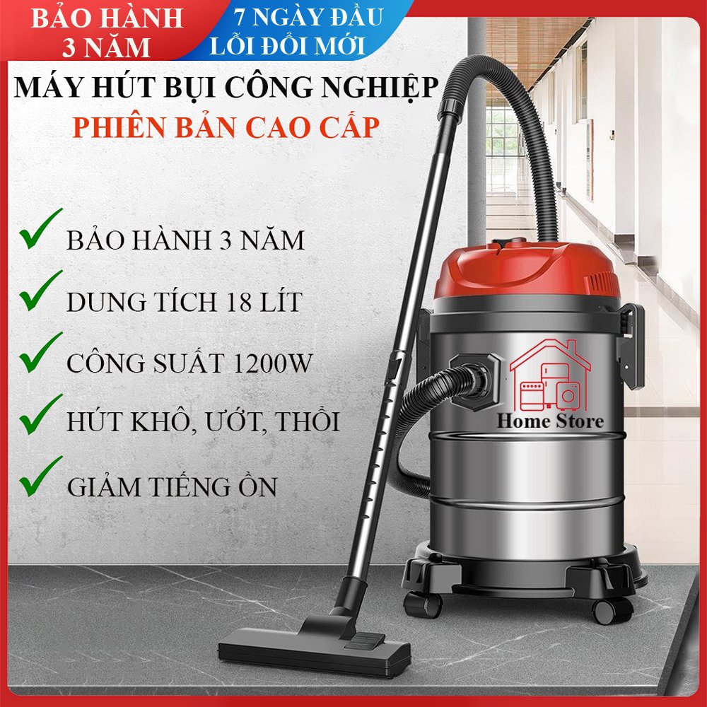 Industrial Vacuum Cleaner for Dry and Wet Vacuuming with High Capacity, Multi-Purpose Vacuum Cleaner with Powerful Motor and Stainless Steel Shell. 3-Year Warranty, 1-for-1 Exchange Within 7 Days if There Is Any Defect from the Supplier.