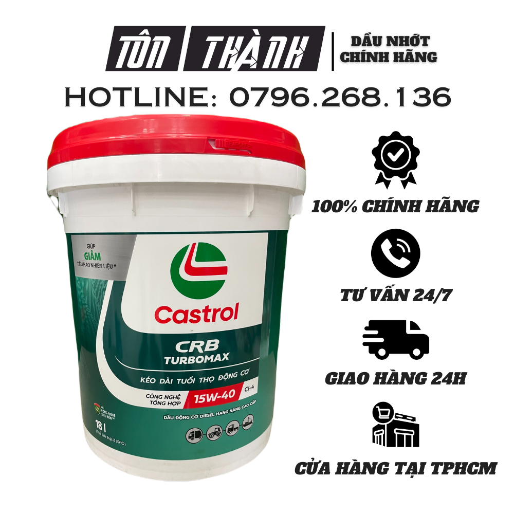 Dầu động cơ castrol crb turbomax ci-4 15w40 mẫu mới 2024