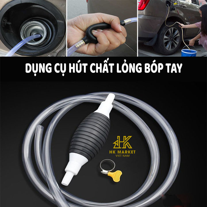 [HCM] Ống Hút Xăng Dầu, Bể Cá, Chất Lỏng Bóp Tay Tự Động Dây 1m