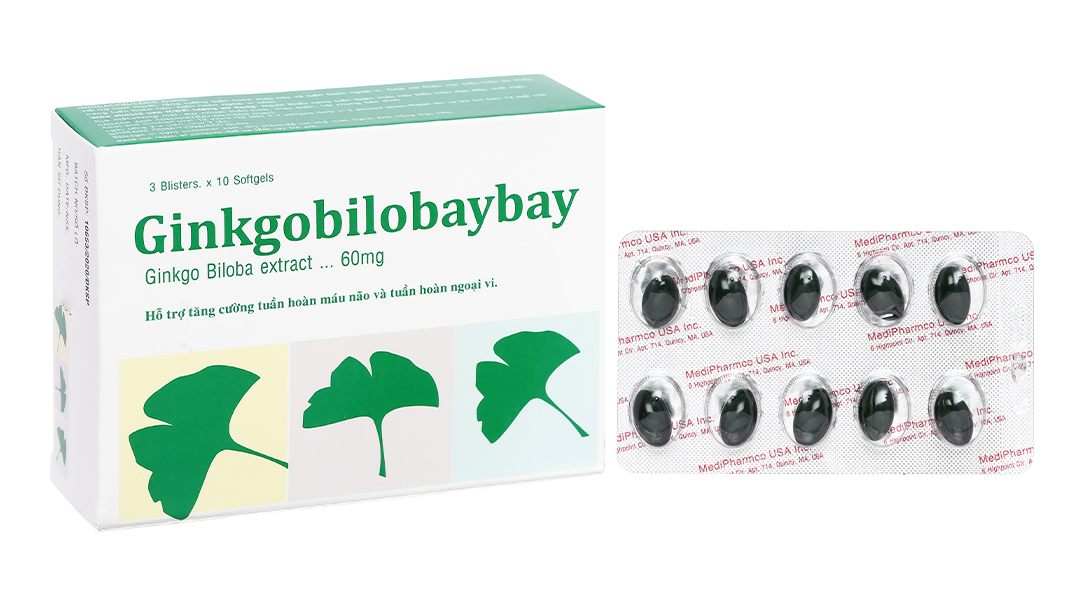 Ginkgobilobaybay tăng cường tuần hoàn máu não hộp 30 viên