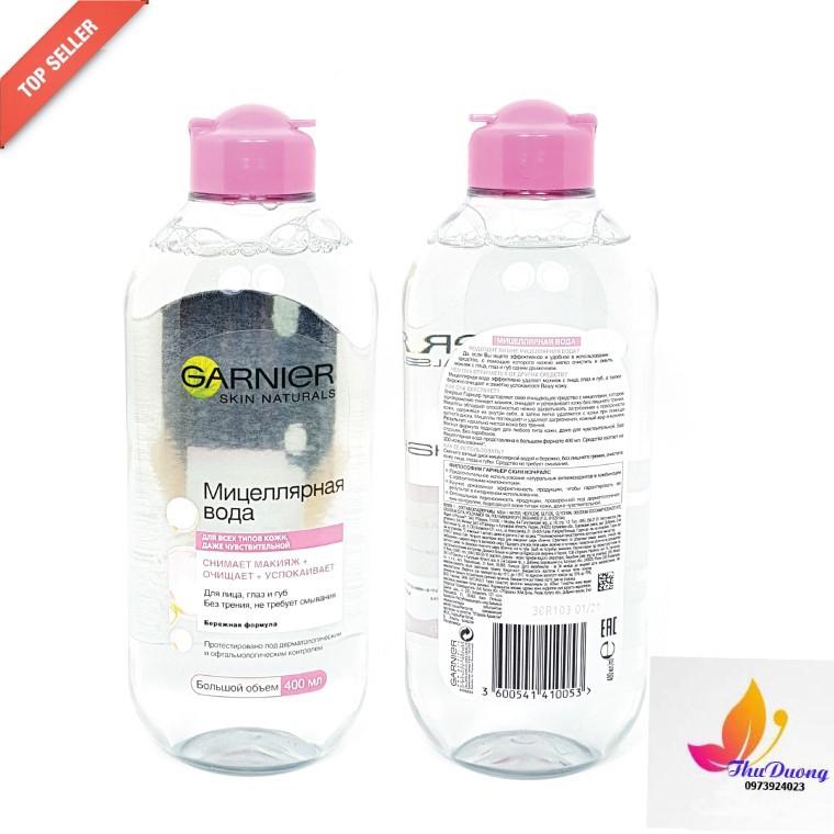 Nước tẩy trang Garnier Skin Active Solution Micellaire Tout en 1 125ml #MÀU HỒNG