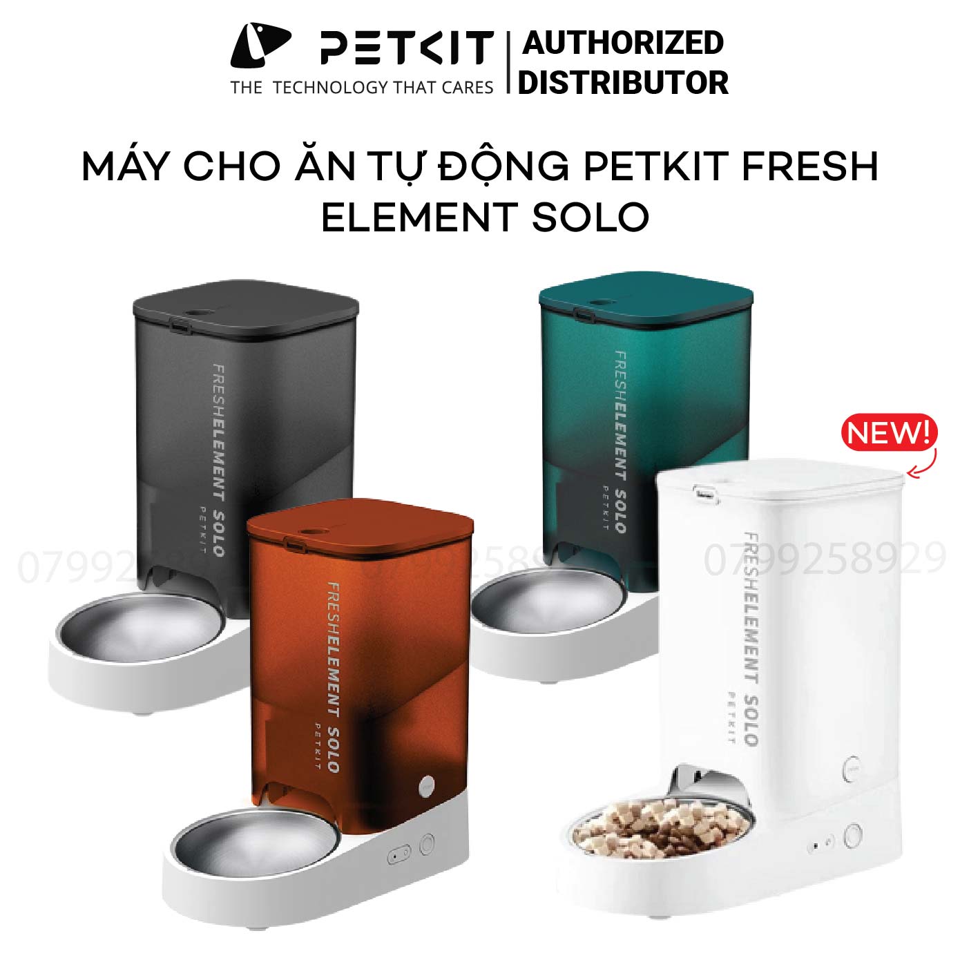 Máy ăn, máy nhả hạt cho chó mèo petkit element fresh solo dung tích 3 lít