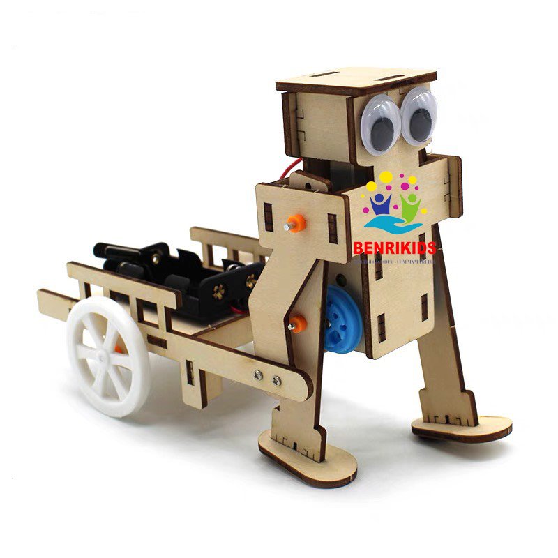 Bộ Lắp Ghép Robot Kéo Xe Theo Phương Pháp Stem Steam Bằng Gỗ Cho Bé Thí