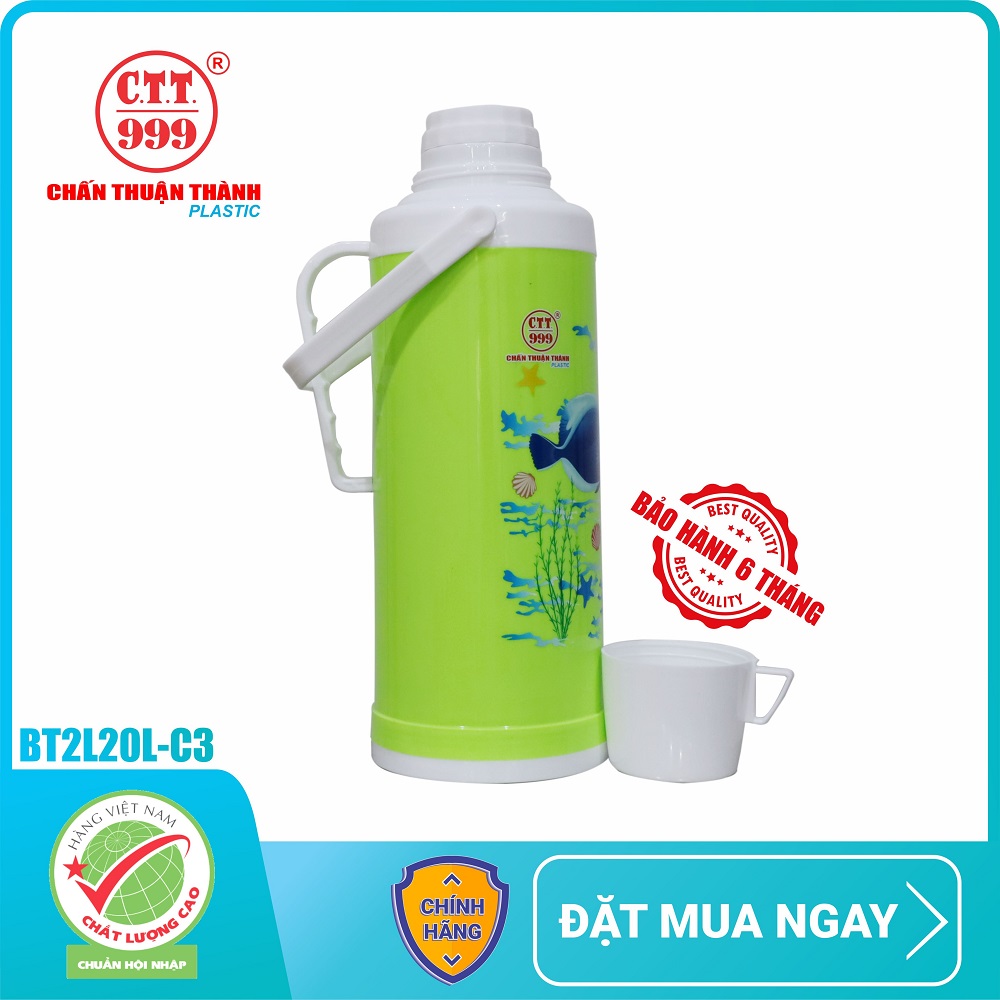 Phích nước giữ nhiệt Chấn Thuận Thành BT2L20L-C3 (2 Lít) Xanh Lá