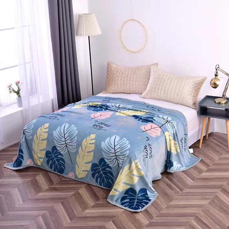 Chăn lông tuyết sữa hàn quốc in hình siêu đẹp siêu mềm mịn kích thước 2mx2m3, chăn tuyết mưa cao cấp
