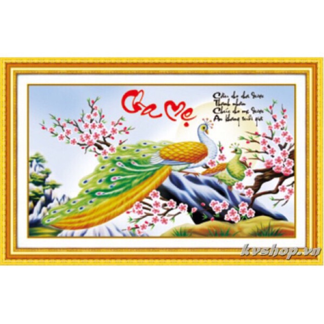 Tranh thêu chữ thập CHA MẸ 88830,84x52cm chưa thêu