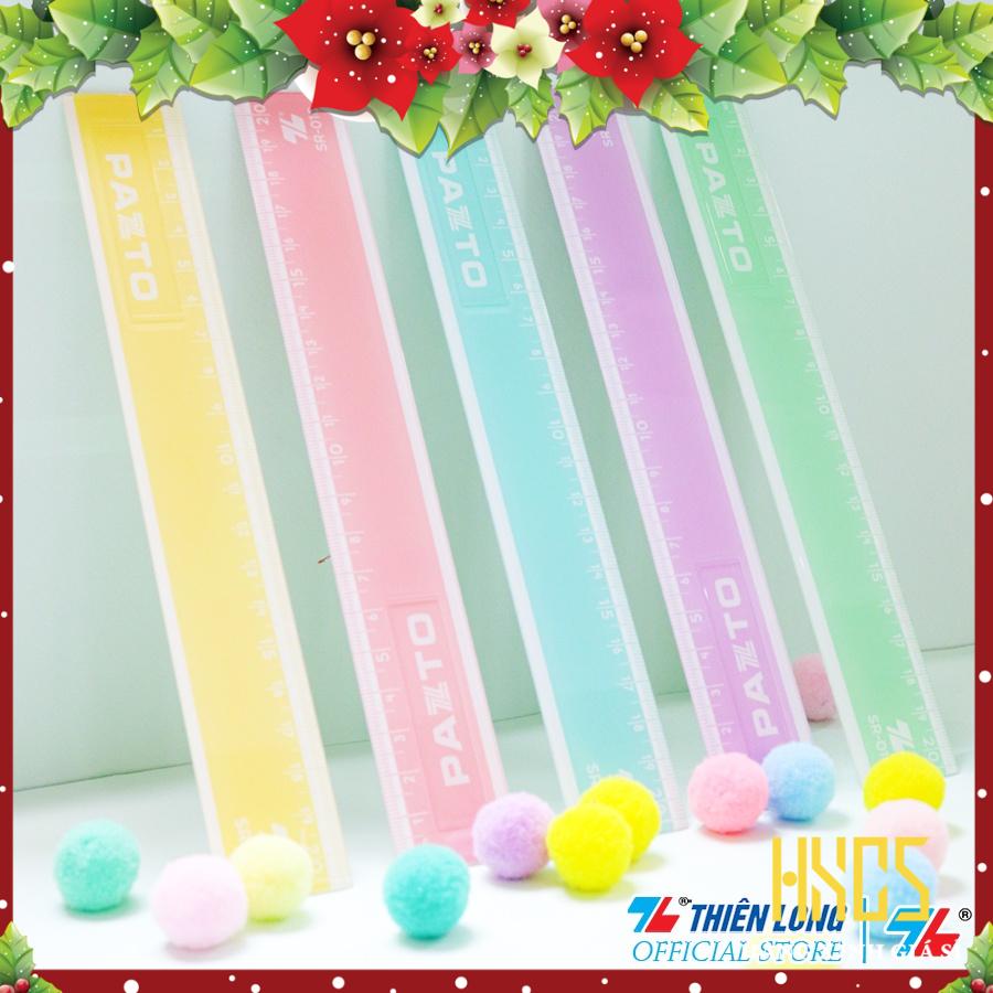 Thước nhựa thẳng màu Pastel dài 20 cm Thiên Long Pazto SR-010