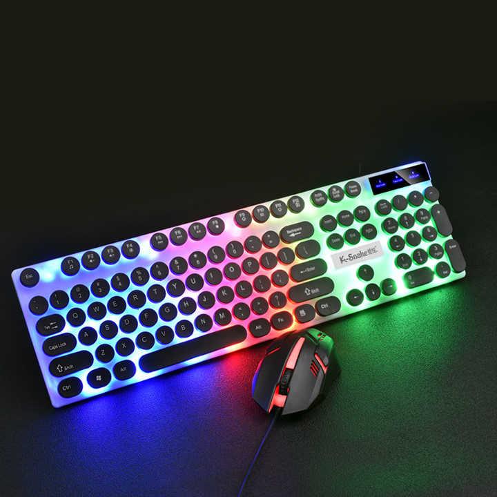 Combo Bàn phím và chuột K-SNAKE K4 PHÍM TRÒN chuyên Game Led 7 màu siêu đẹp