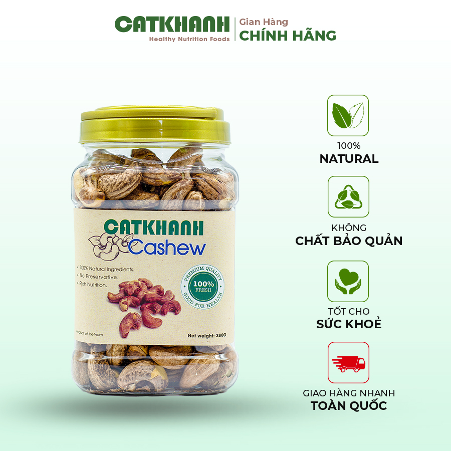 Hạt điều cao cấp catkhanh rang muối vỏ lụa thơm ngon hữu cơ