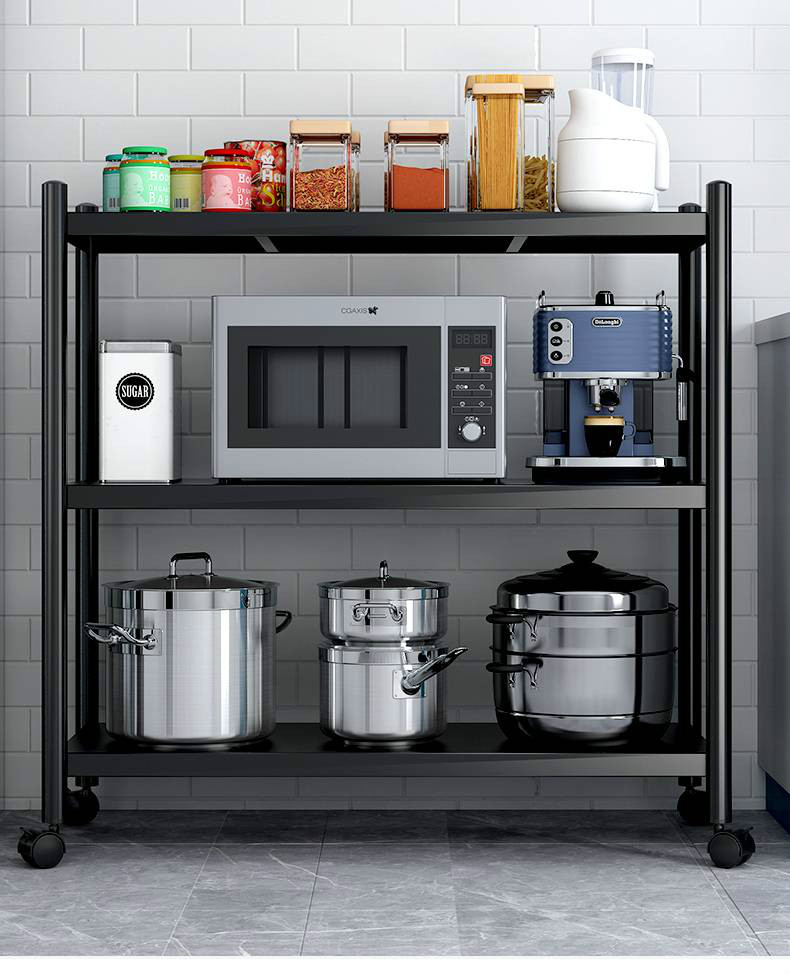 Kệ để đồ đa năng khung thép đen 3 tầng 50x80x35cm
