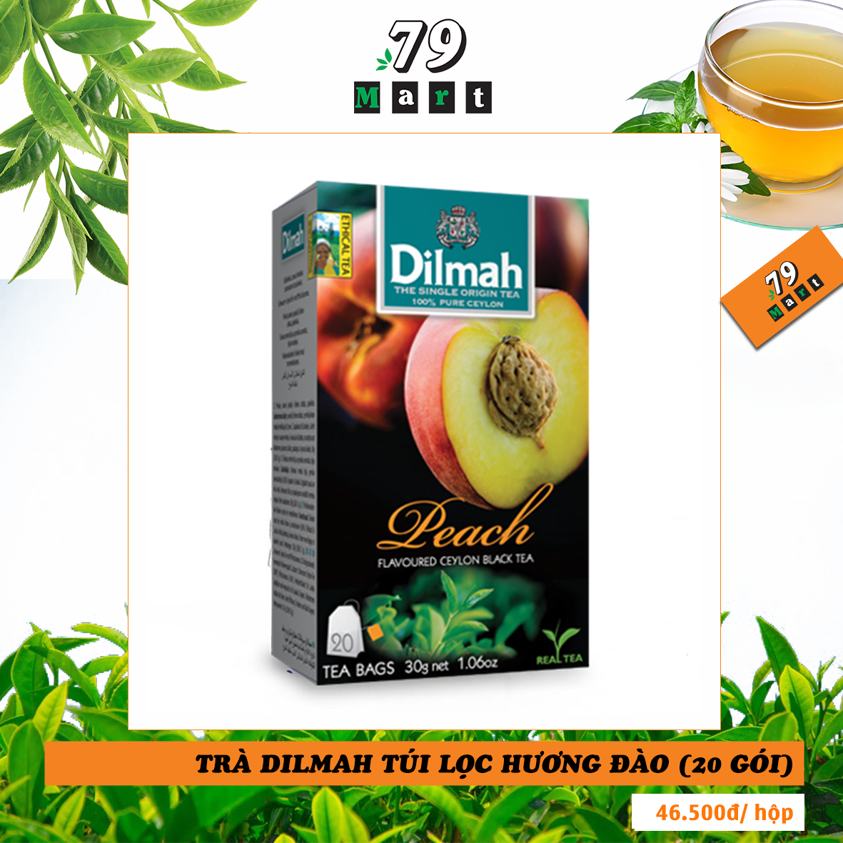 Trà Dilmah túi lọc vị đào - Siêu thị tiện lợi 79MART