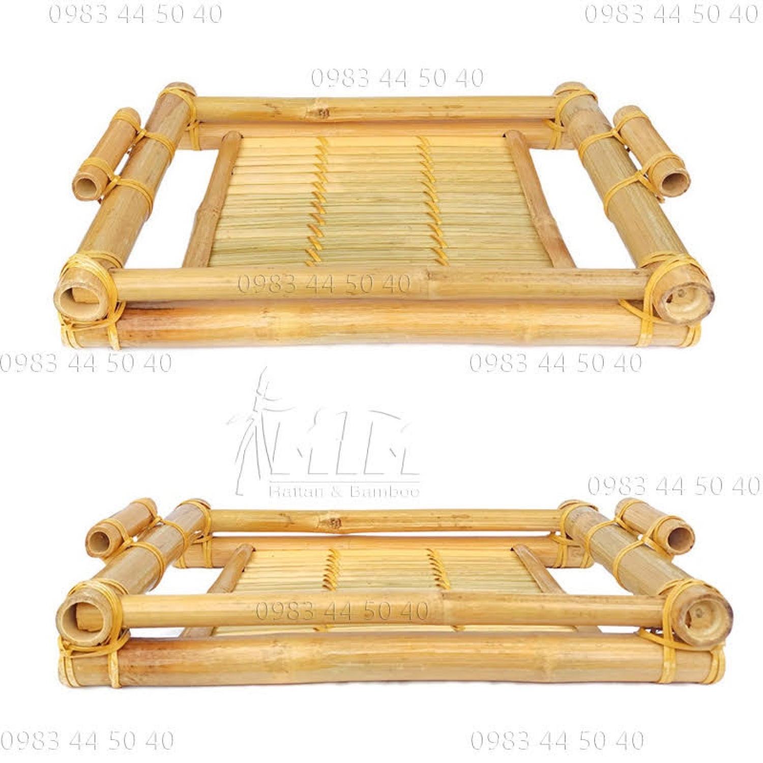 Khay tre đựng ấm trà l Khay tre trang trí, trưng bày sản phẩm.