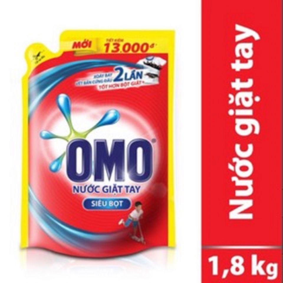 Nước giặt omo giặt tay túi 1,8kg