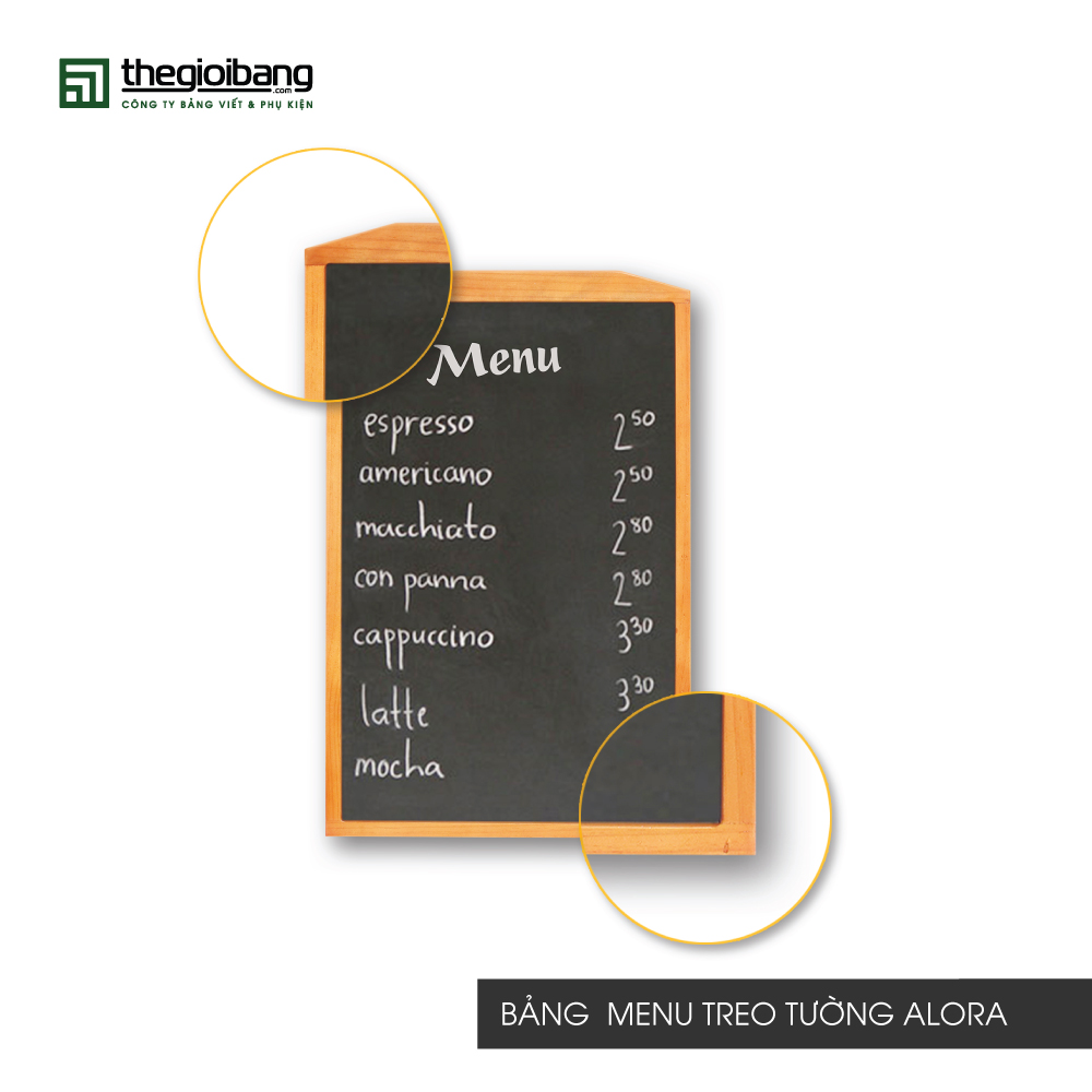 [HCM] Bảng Menu 1 Mặt Alora Treo Tường - Tân Hà - Kích Thước 60x94cm - Bảng Menu Quán Cafe, Nhà Hàng