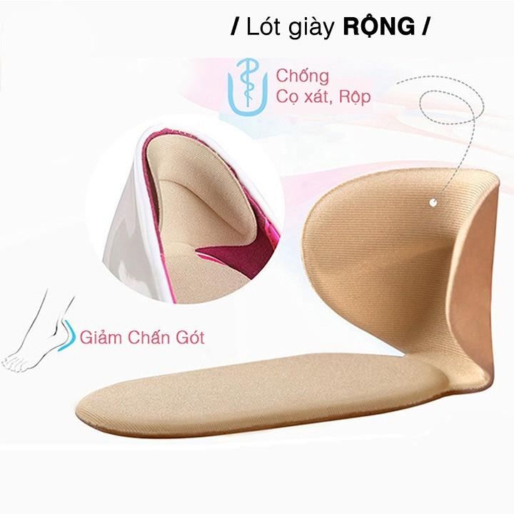 [HCM]Combo 2 miếng lót giày giảm size chống rộng chống đau chân kéo dài từ gót đến nửa bàn chân cho giày nam và nữ
