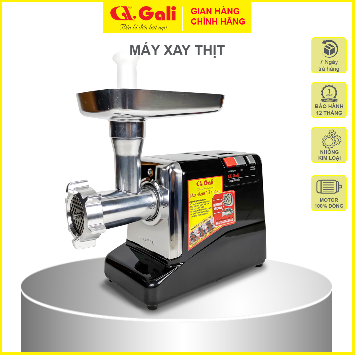 Máy xay thịt công nghiệp gali gl-1921, gl-1922, 1 giờ xay đến 60kg thịt, đa chức năng xay thịt, cá, cua đồng, rau củ,... motor và dây dẫn điện 100% bằng đồng, tự động ngắt điện khi quá tải. bảo hành chính hãng, máy xay thịt, cối xay thịt