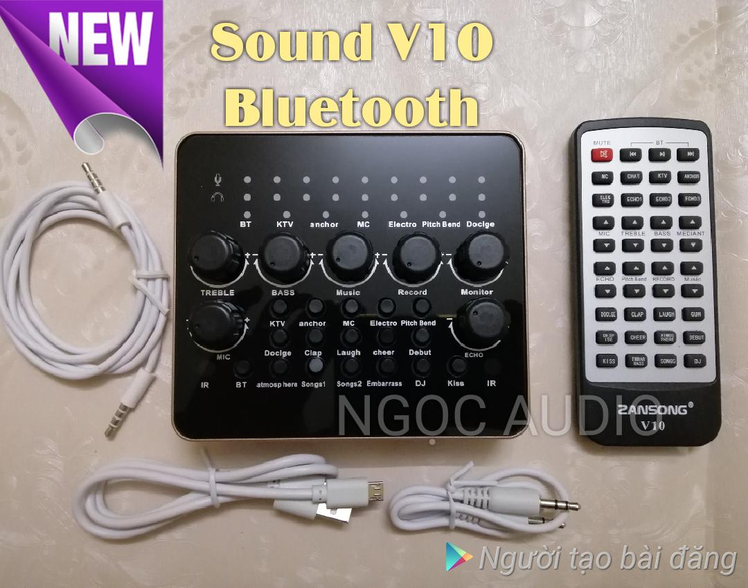 Sound card v10 kết nối bluetooth hát live stream phiên bản 2019