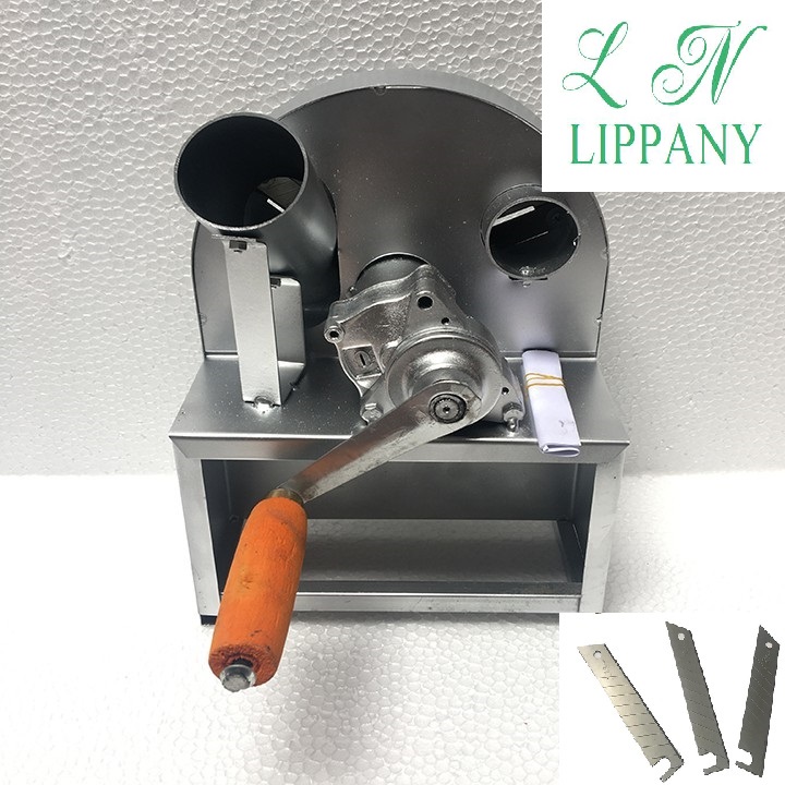 Máy Thái hành ,Sung,Tỏi Quay Tay Inox Có Nắp Đậy+tặng kèm bộ 3 lưỡi dao