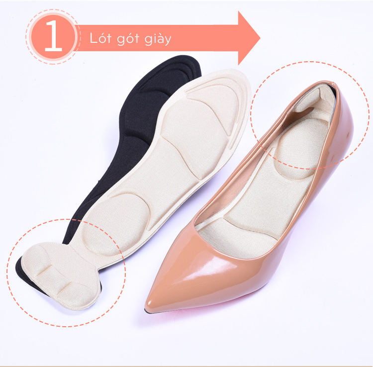 Sét 2 miếng lót giày 4D chống rộng gót - Dành cho chị em