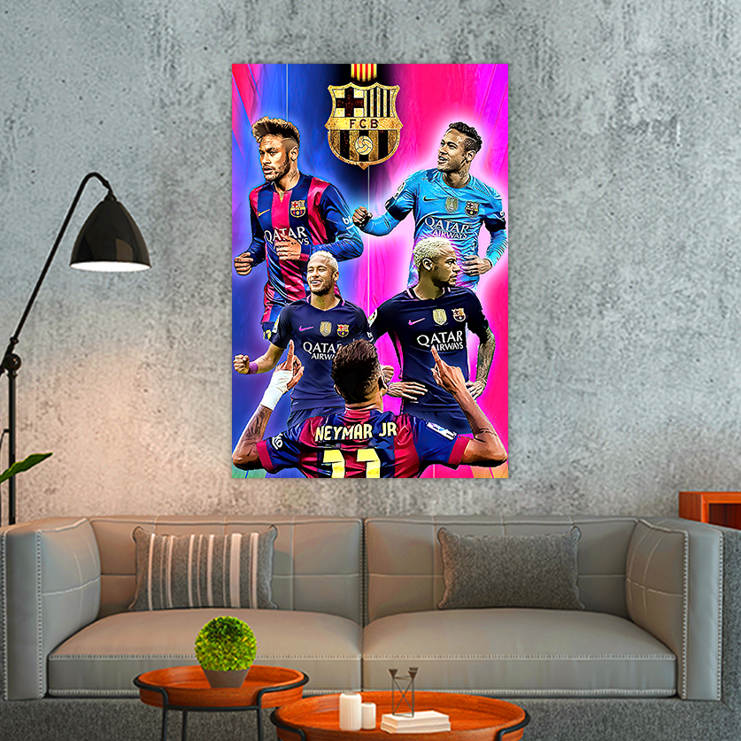 Decal Dán Tường Trang Trí Phòng Ngủ , Quán Ăn  , Tiệm Cắt Tóc Chủ Đề Neymar Kích Thước 40*60